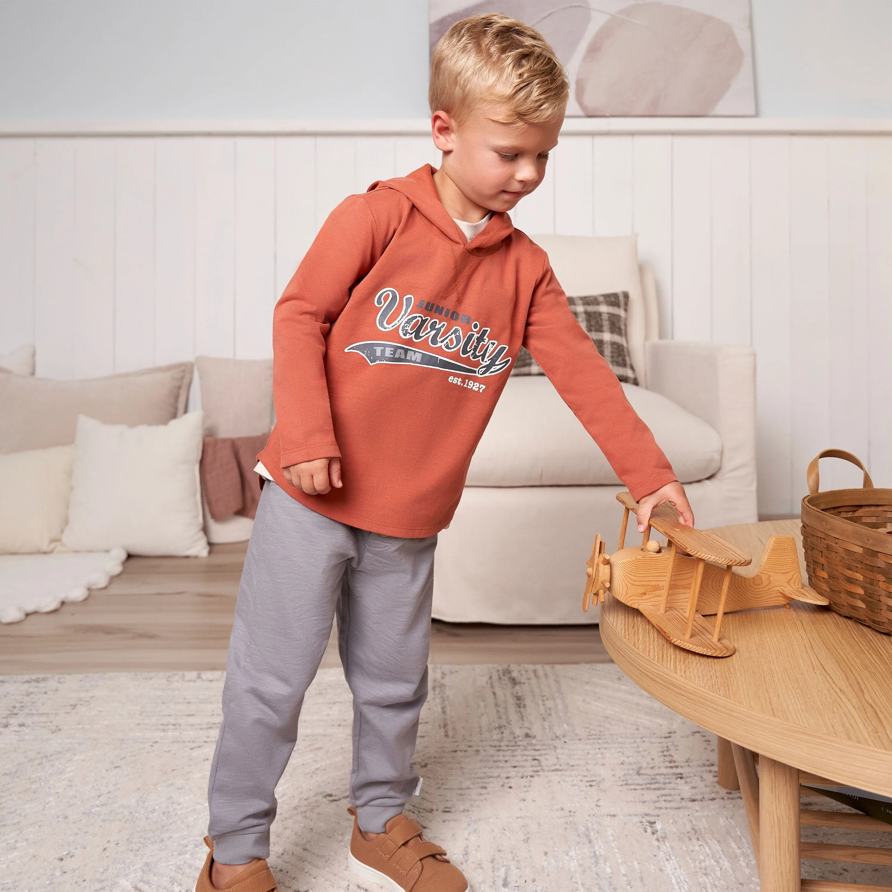 3-Piece Toddler Boys Varsity Tee, Hooded Top and Joggers Set Gerber Childrenswea