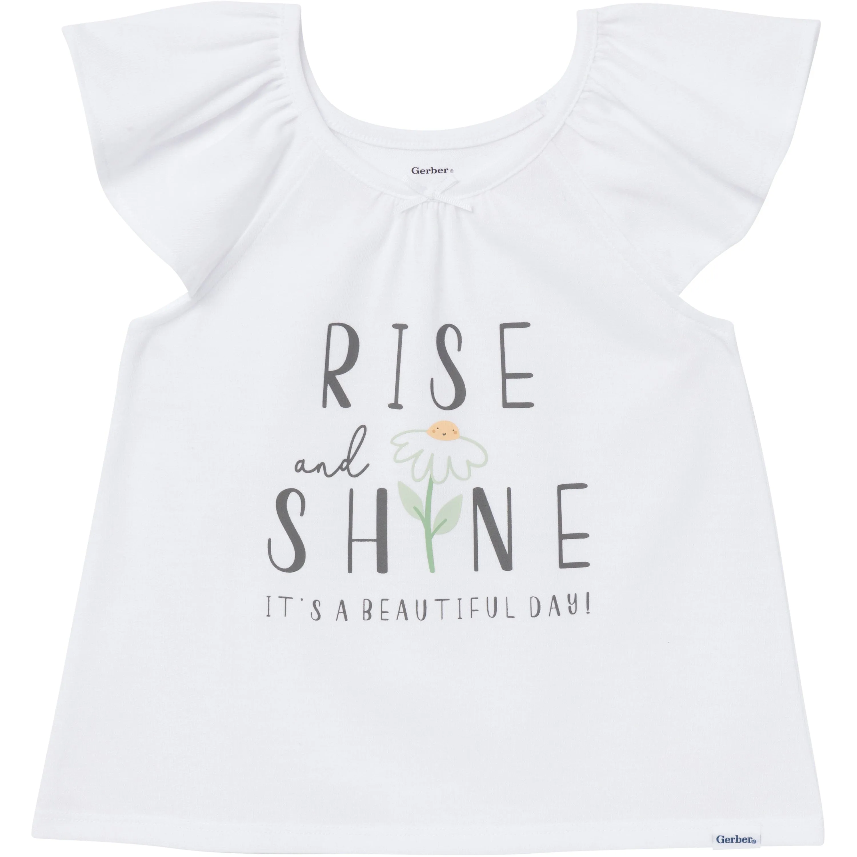 3-Piece Toddler Girls Daises T-Shirt, Shorts & Pants Pajama Set Gerber Childrenswea