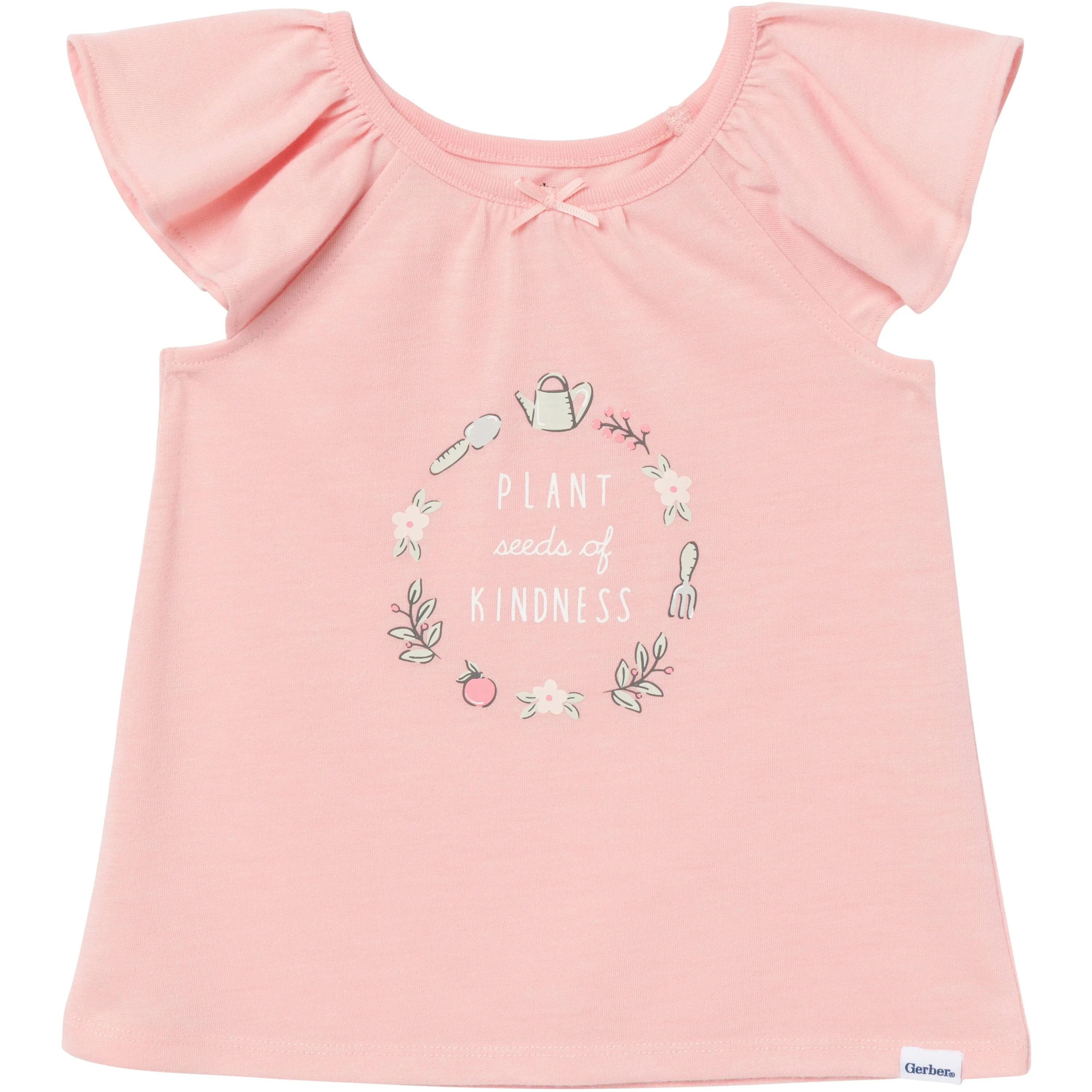 3-Piece Toddler Girls Gardening T-Shirt, Shorts & Pants Pajama Set Gerber Childrenswea