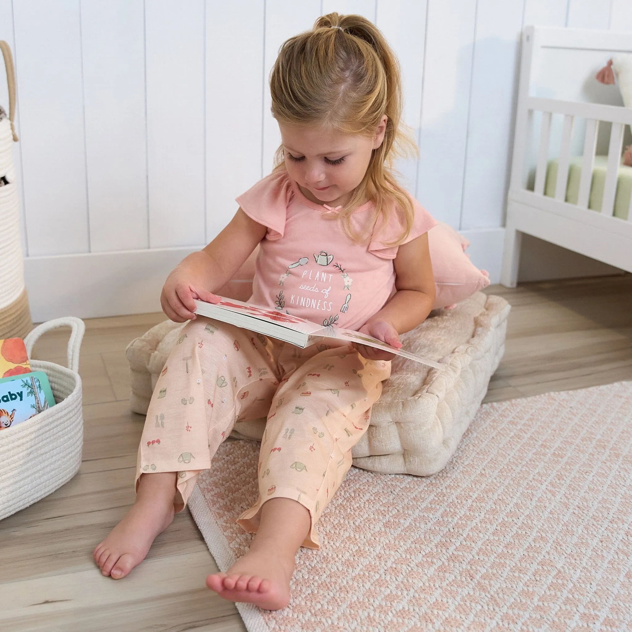 3-Piece Toddler Girls Gardening T-Shirt, Shorts & Pants Pajama Set Gerber Childrenswea