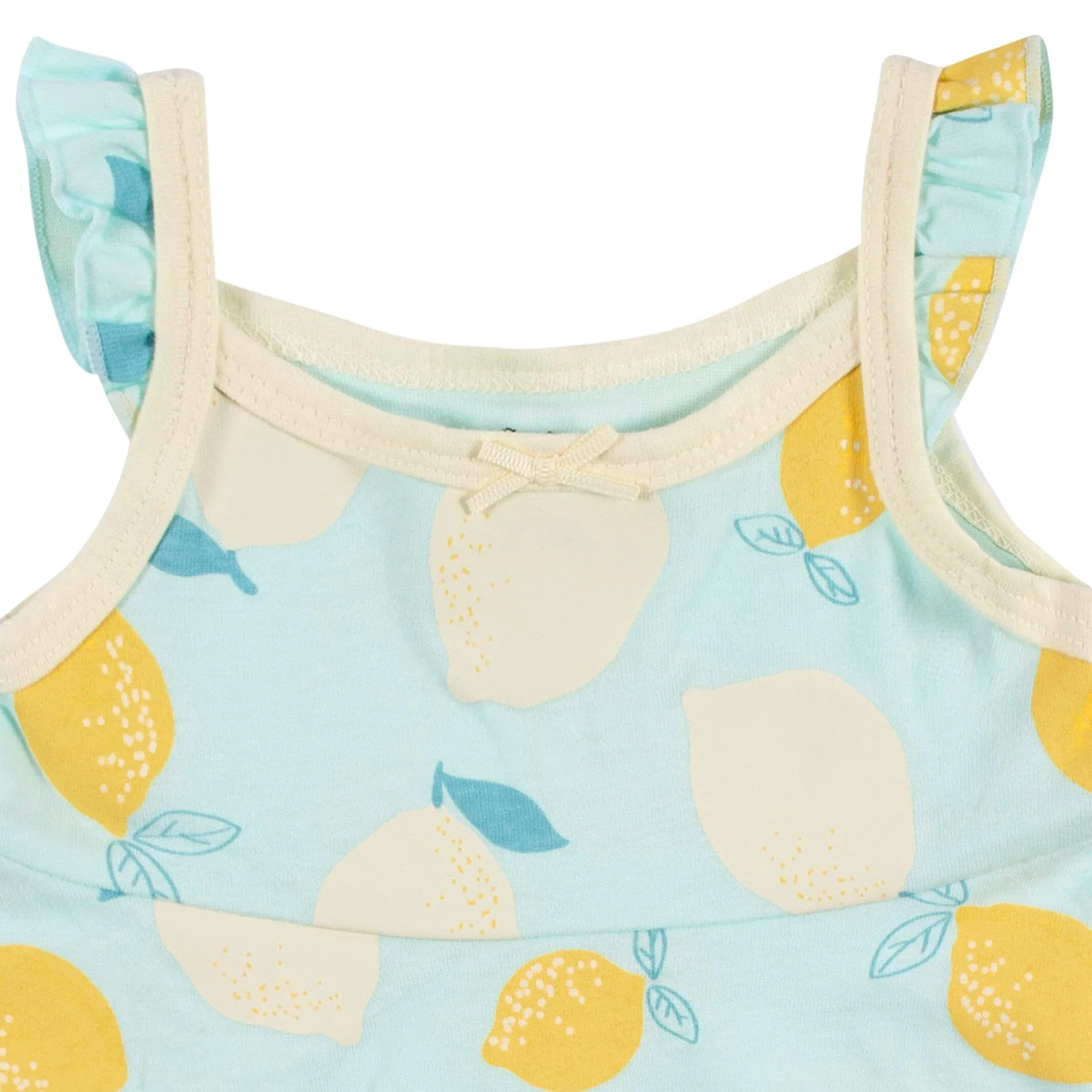 3-Piece Toddler Girls Little Lemon Dress, Diaper Cover & Reversible Sun Hat Set Gerber Childrenswea