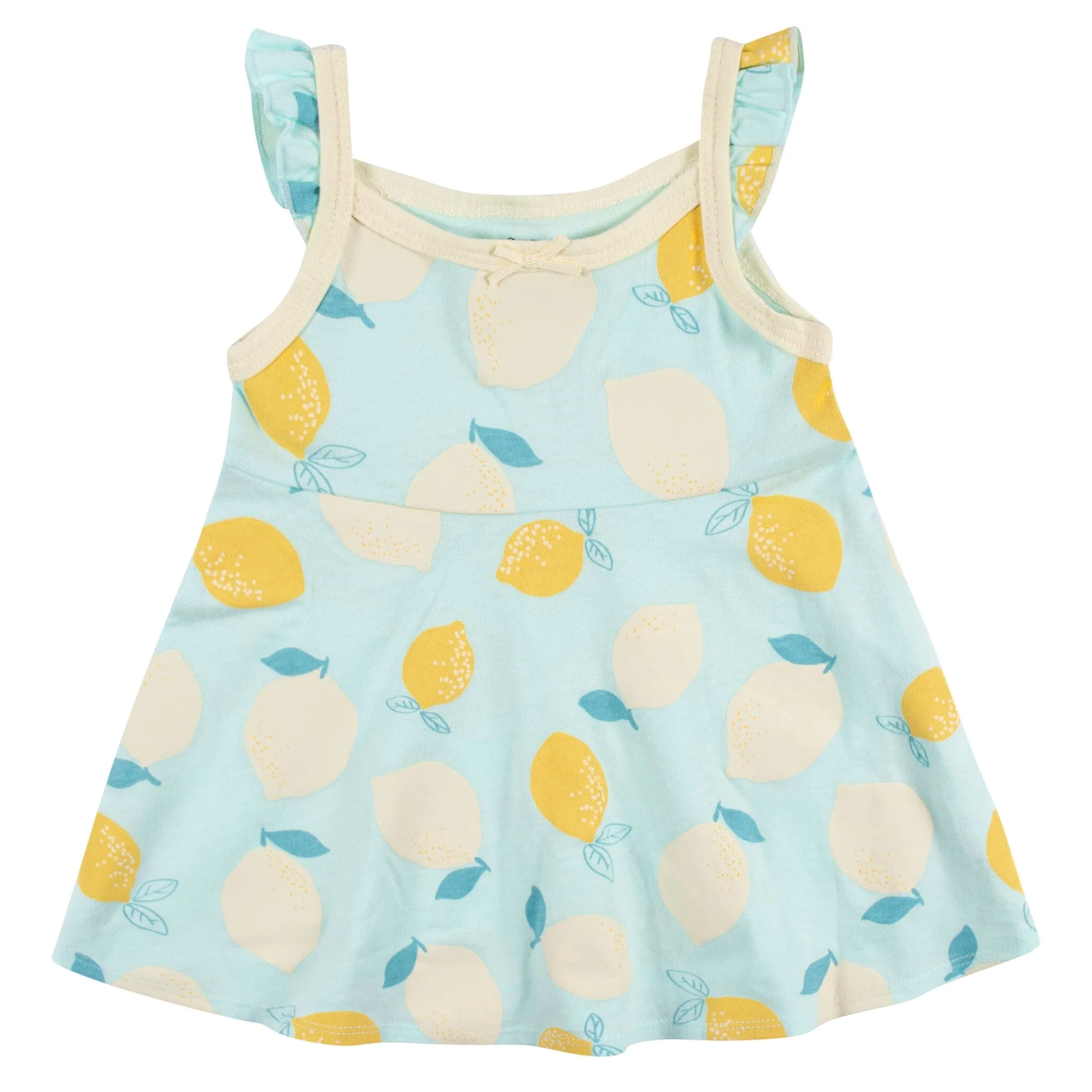 3-Piece Toddler Girls Little Lemon Dress, Diaper Cover & Reversible Sun Hat Set Gerber Childrenswea