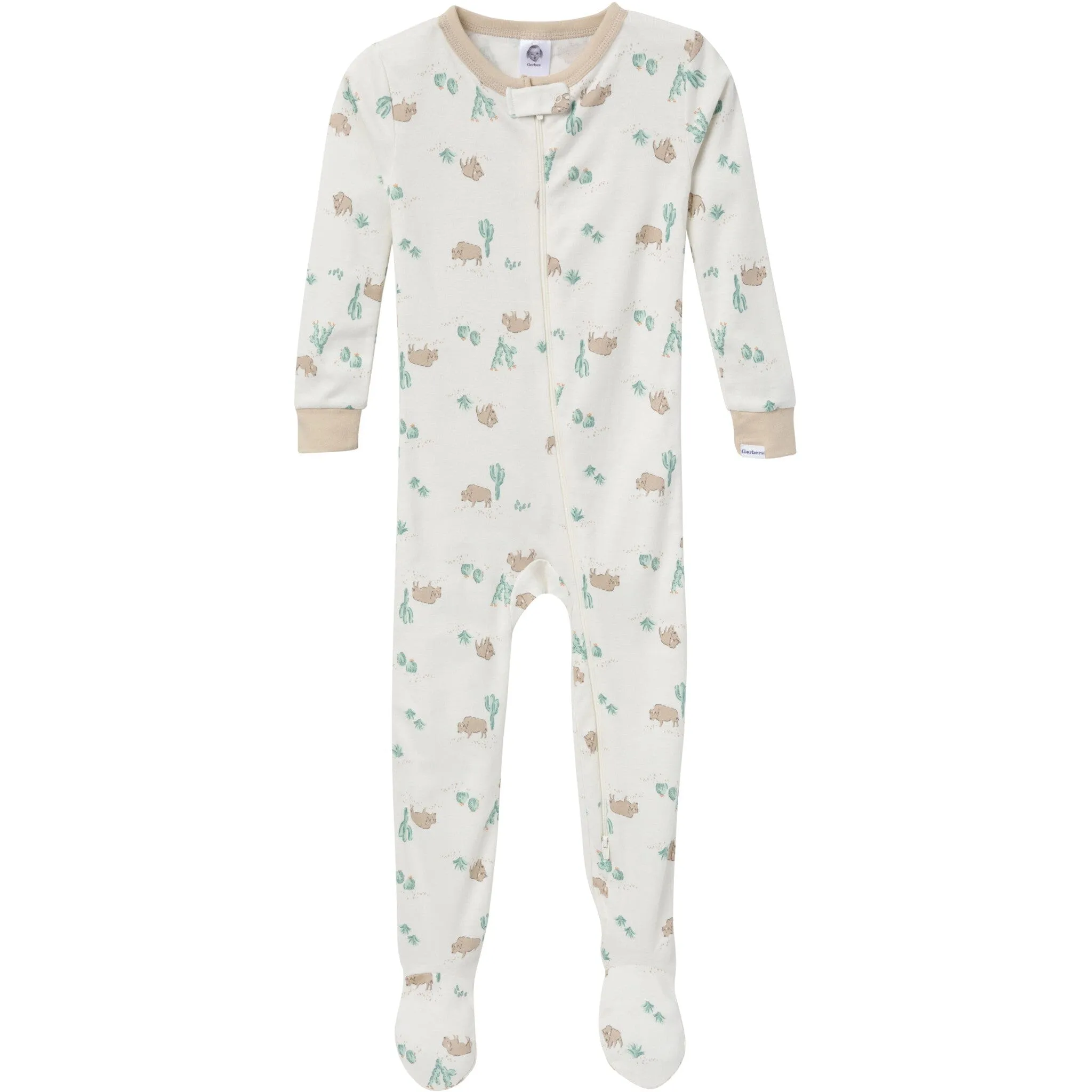 4-Pack Baby & Toddler Boys Desert Animals Snug Fit Footed Pajamas Gerber Childrenswea