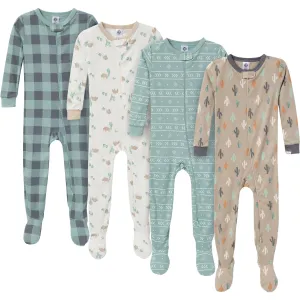 4-Pack Baby & Toddler Boys Desert Animals Snug Fit Footed Pajamas Gerber Childrenswea