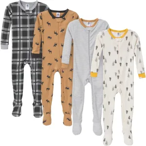 4-Pack Baby & Toddler Boys Moose Snug Fit Footed Pajamas Gerber Childrenswea