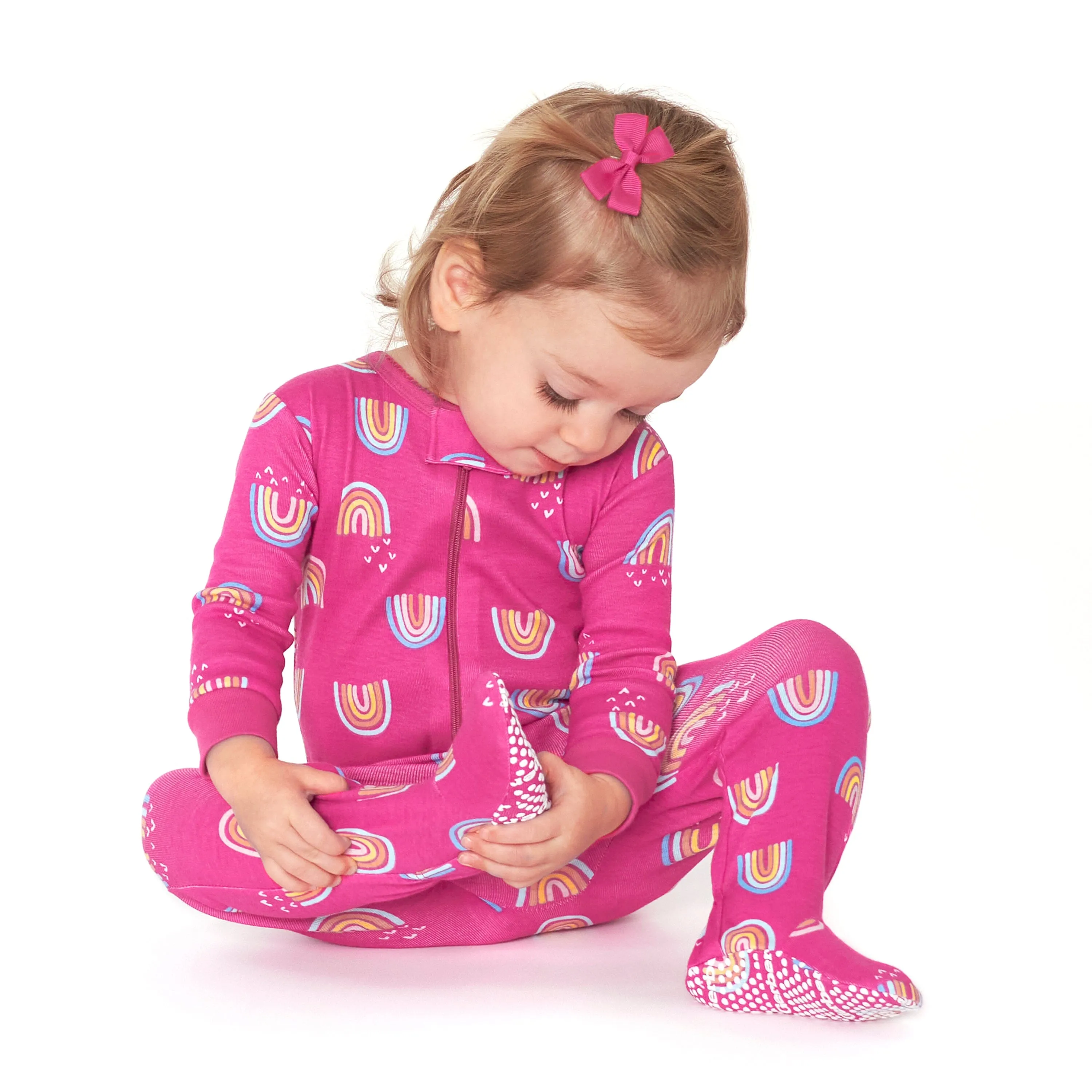 4-Pack Baby & Toddler Girls Dreams & Rainbows Snug Fit Footed Cotton Pajamas Gerber Childrenswea
