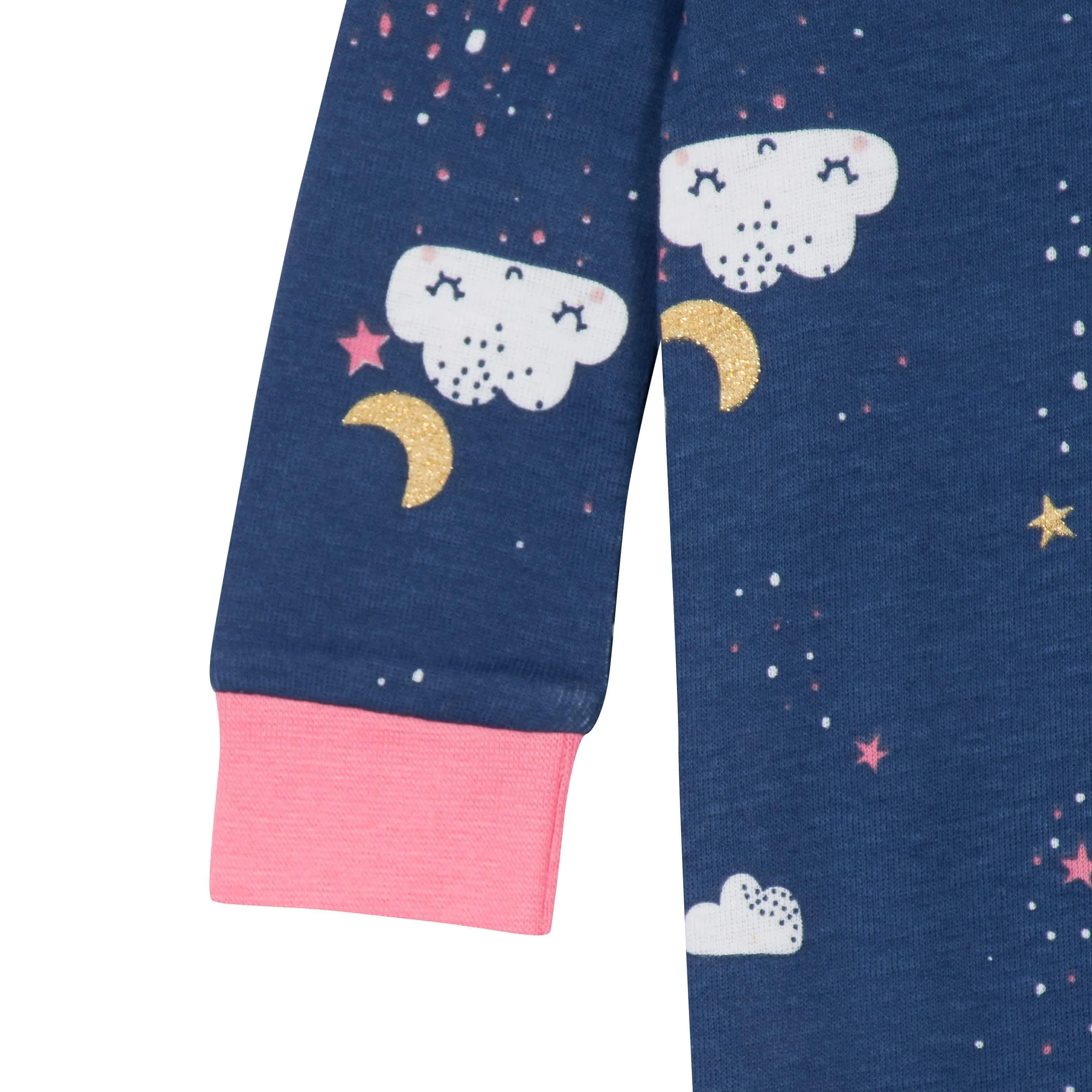 4-Pack Baby & Toddler Girls Dreams & Rainbows Snug Fit Footed Cotton Pajamas Gerber Childrenswea