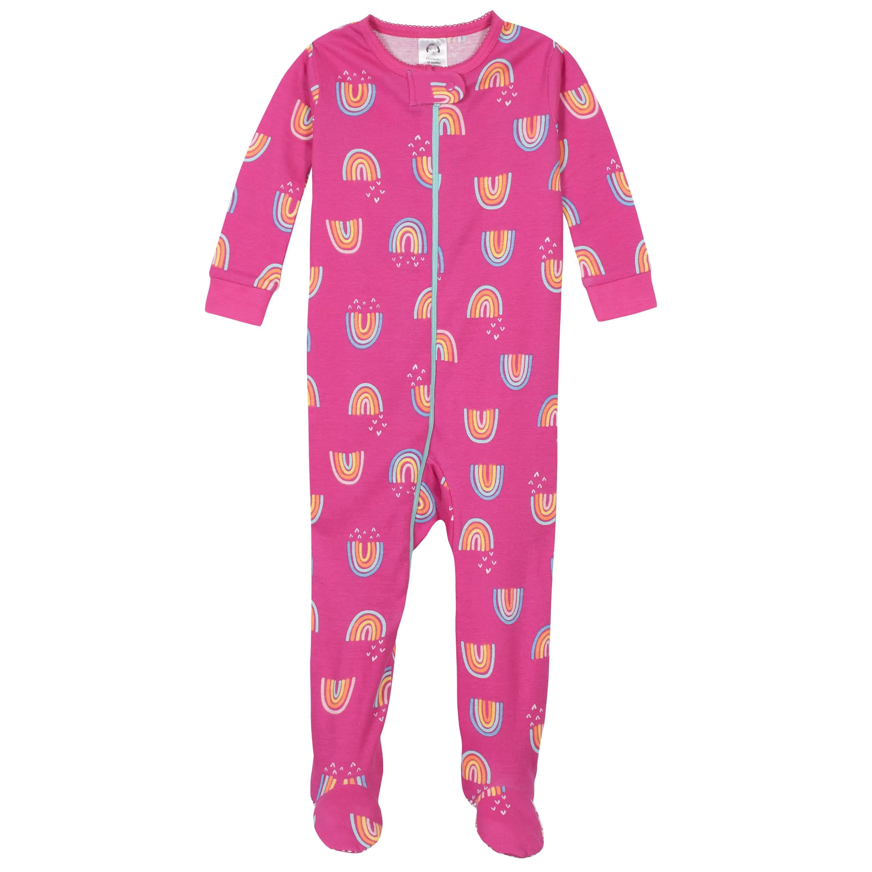 4-Pack Baby & Toddler Girls Dreams & Rainbows Snug Fit Footed Cotton Pajamas Gerber Childrenswea