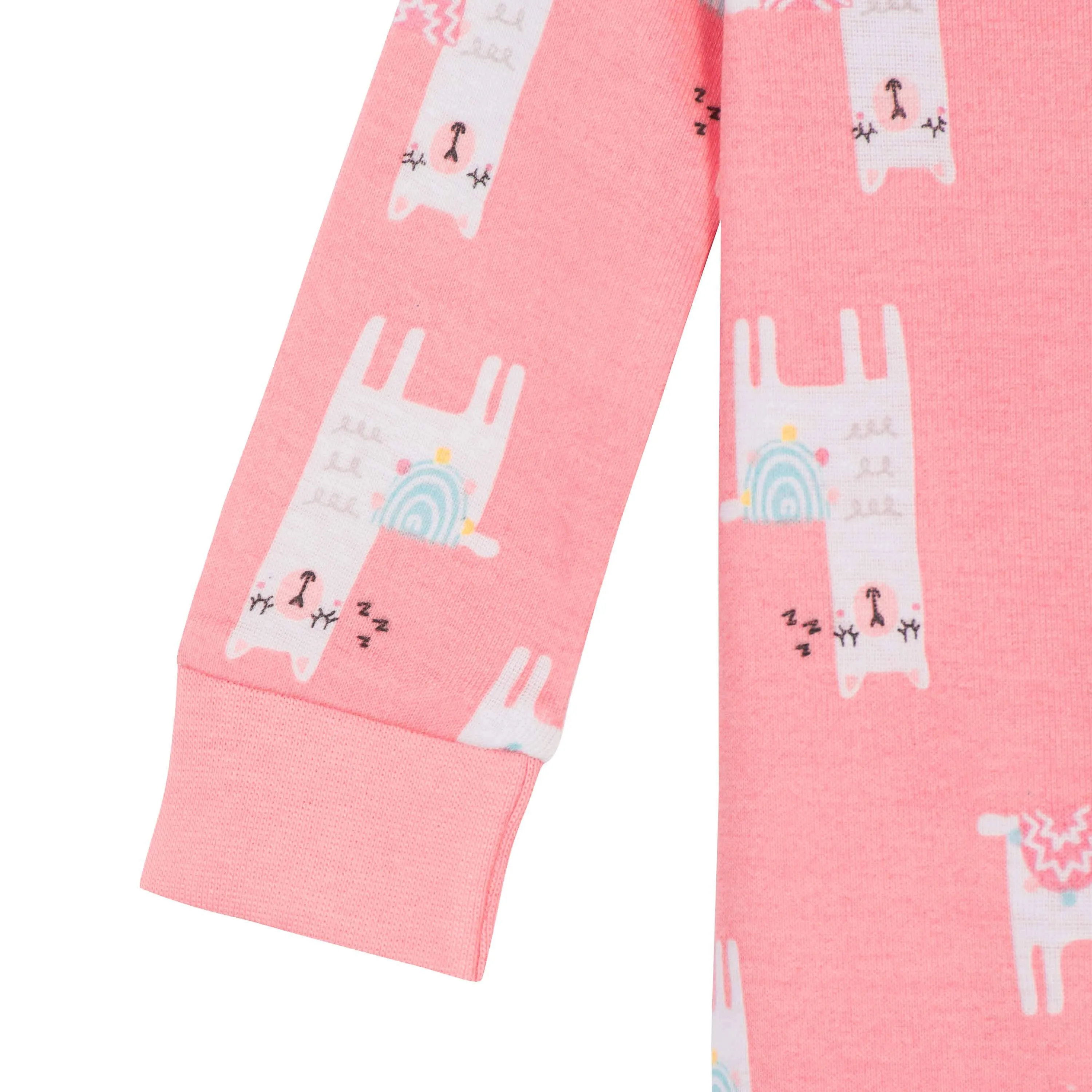 4-Pack Baby & Toddler Girls Llamas & Love Snug Fit Footed Cotton Pajamas Gerber Childrenswea