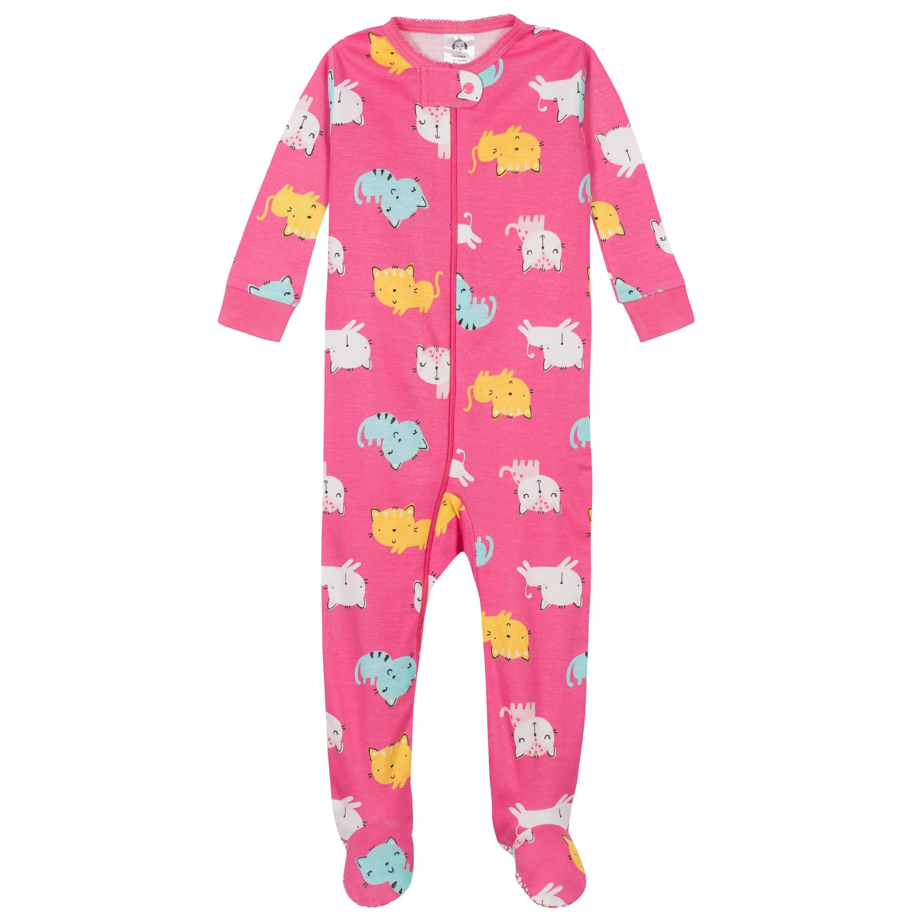 4-Pack Baby & Toddler Girls Unicorns & Cats Snug Fit Footed Cotton Pajamas Gerber Childrenswea