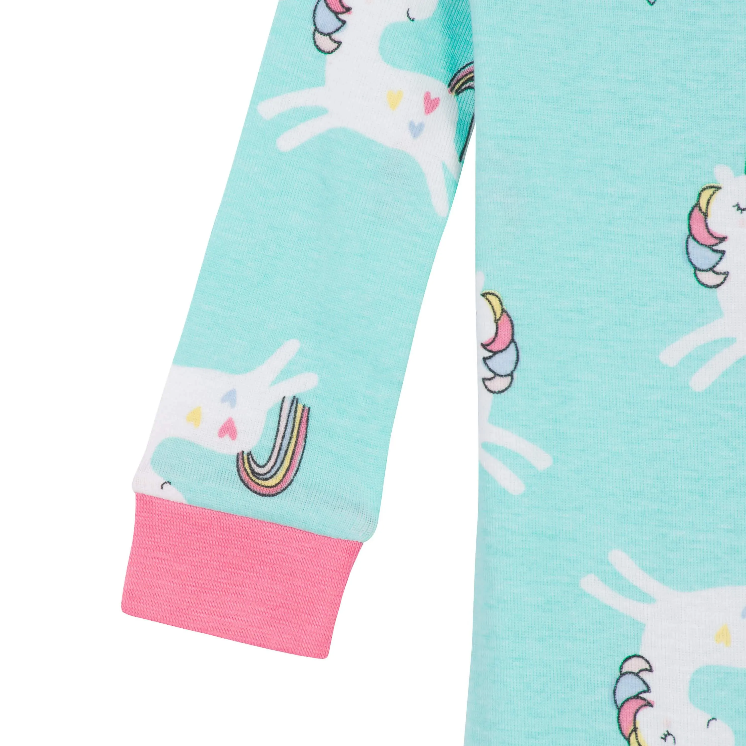 4-Pack Baby & Toddler Girls Unicorns & Cats Snug Fit Footed Cotton Pajamas Gerber Childrenswea