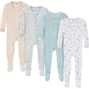 4-Pack Baby & Toddler Neutral Farm Snug Fit Footed Pajamas Gerber Childrenswea