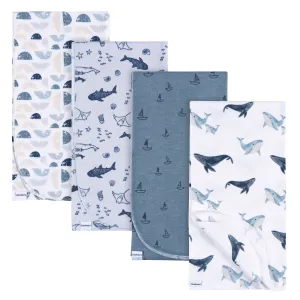 4-Pack Baby Boys Coastal Calm Flannel Blankets Gerber Childrenswea