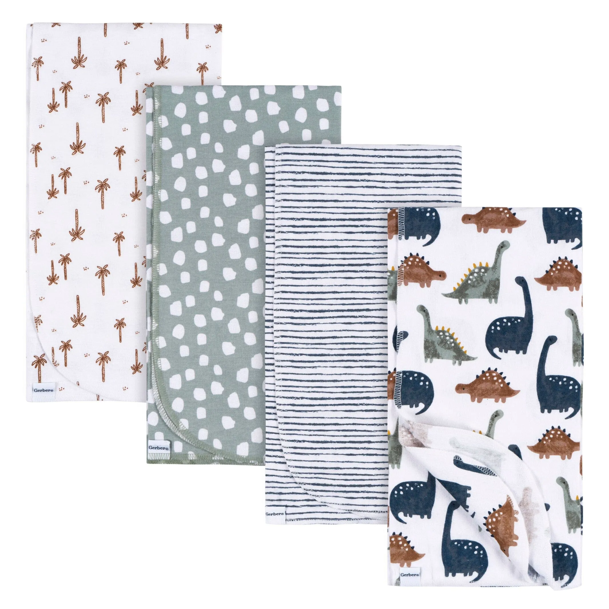 4-Pack Baby Boys Dino Time Flannel Blankets Gerber Childrenswea