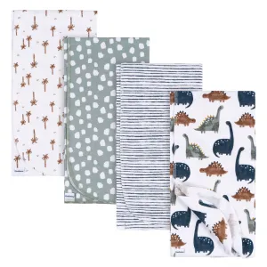4-Pack Baby Boys Dino Time Flannel Blankets Gerber Childrenswea