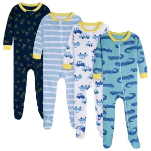 4-Pack Baby Boys Gators Snug Fit Footed Pajamas Gerber Childrenswea