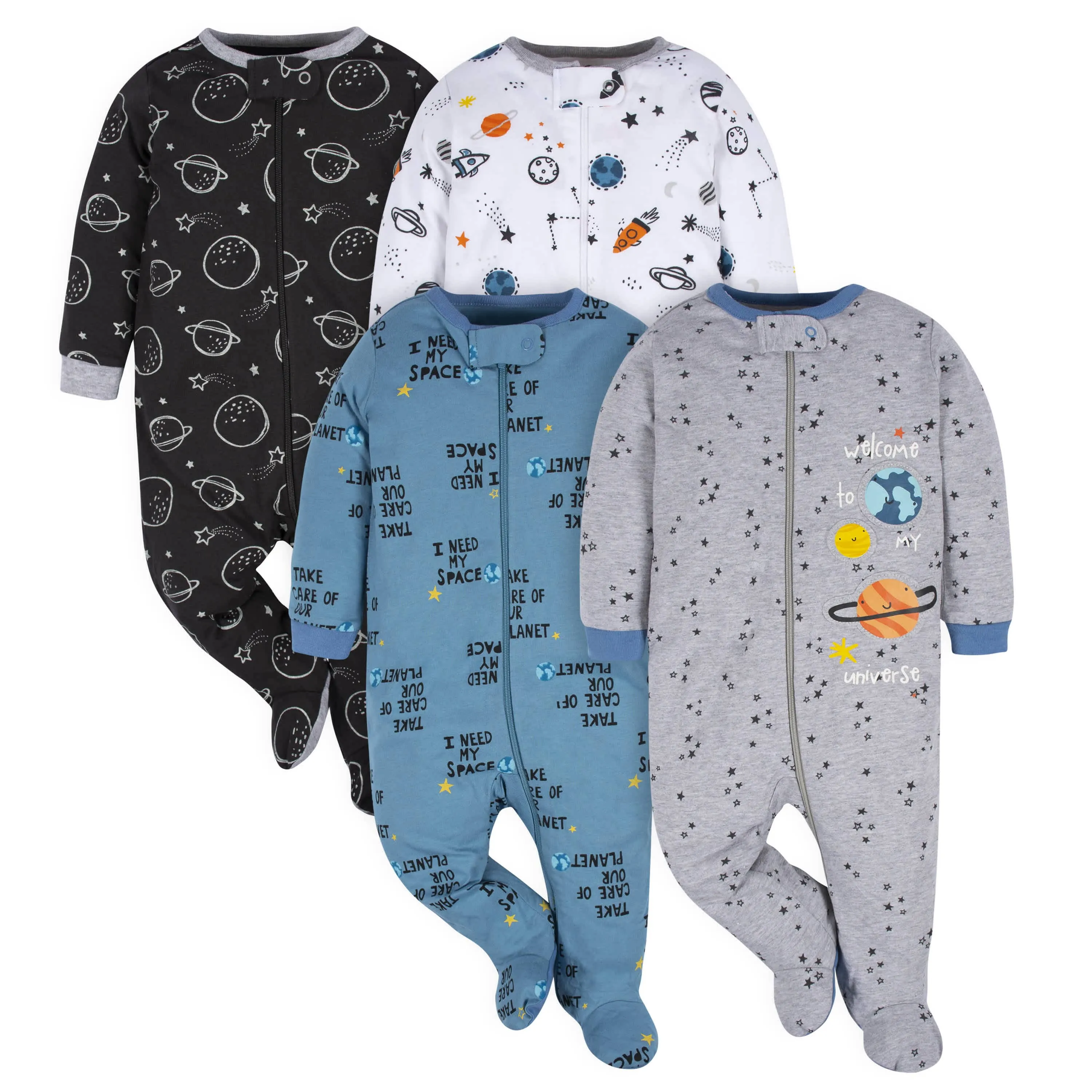 4-Pack Baby Boys Space Explorer Sleep 'N Plays Gerber Childrenswea