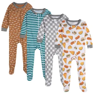 4-Pack Baby Boys Treats Snug Fit Footed Pajamas Gerber Childrenswea