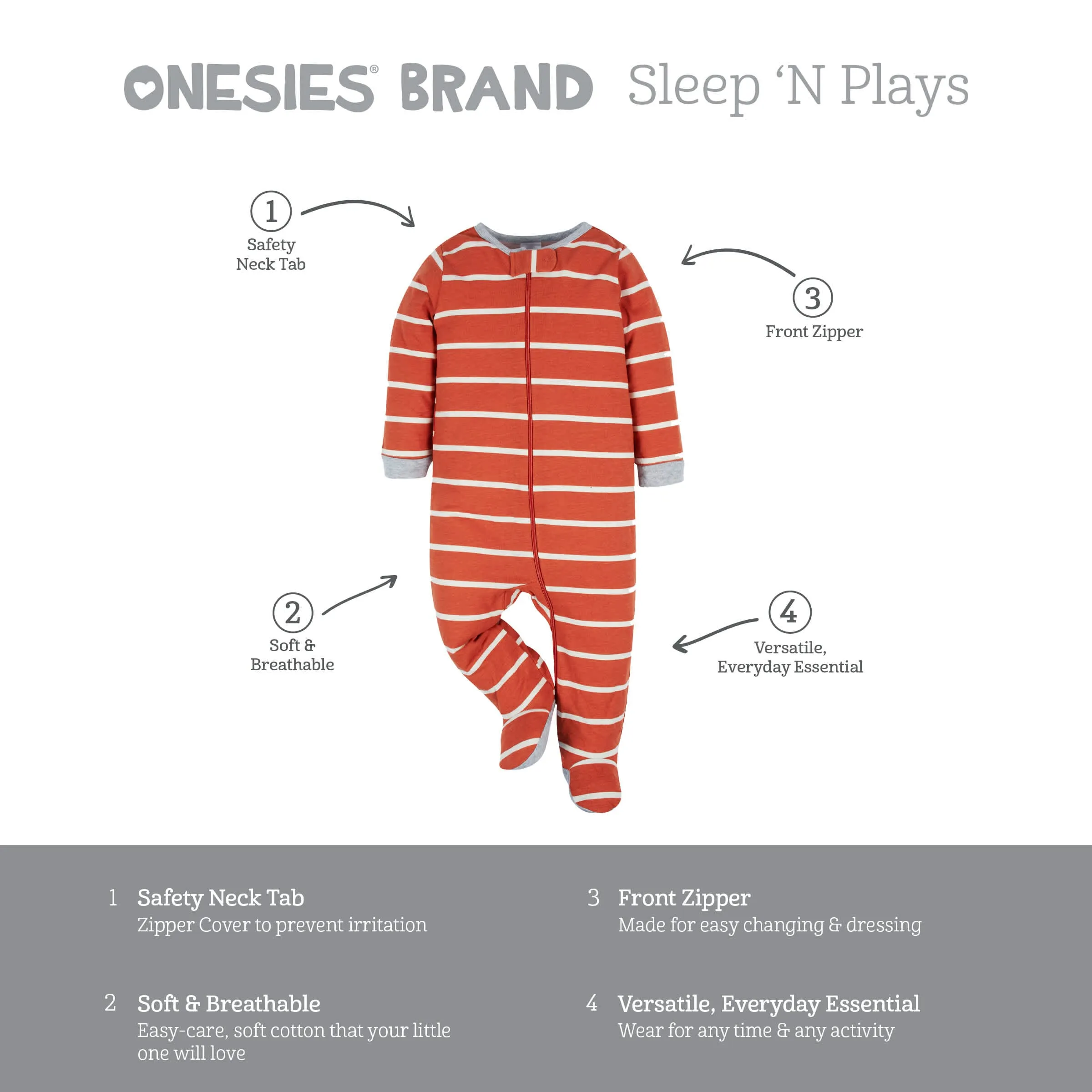 4-Pack Baby Boys Unbearably Cute Sleep 'N Plays Gerber Childrenswea