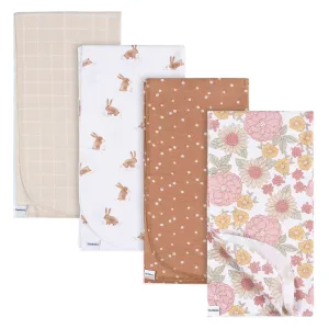 4-Pack Baby Girls Retro Floral Flannel Blankets Gerber Childrenswea