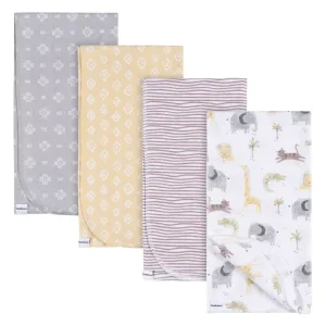 4-Pack Baby Neutral Animal Geo Flannel Blankets Gerber Childrenswea