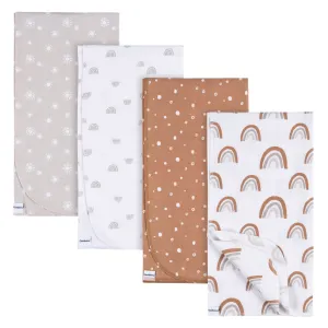 4-Pack Baby Neutral Boho Rainbow Flannel Blankets Gerber Childrenswea
