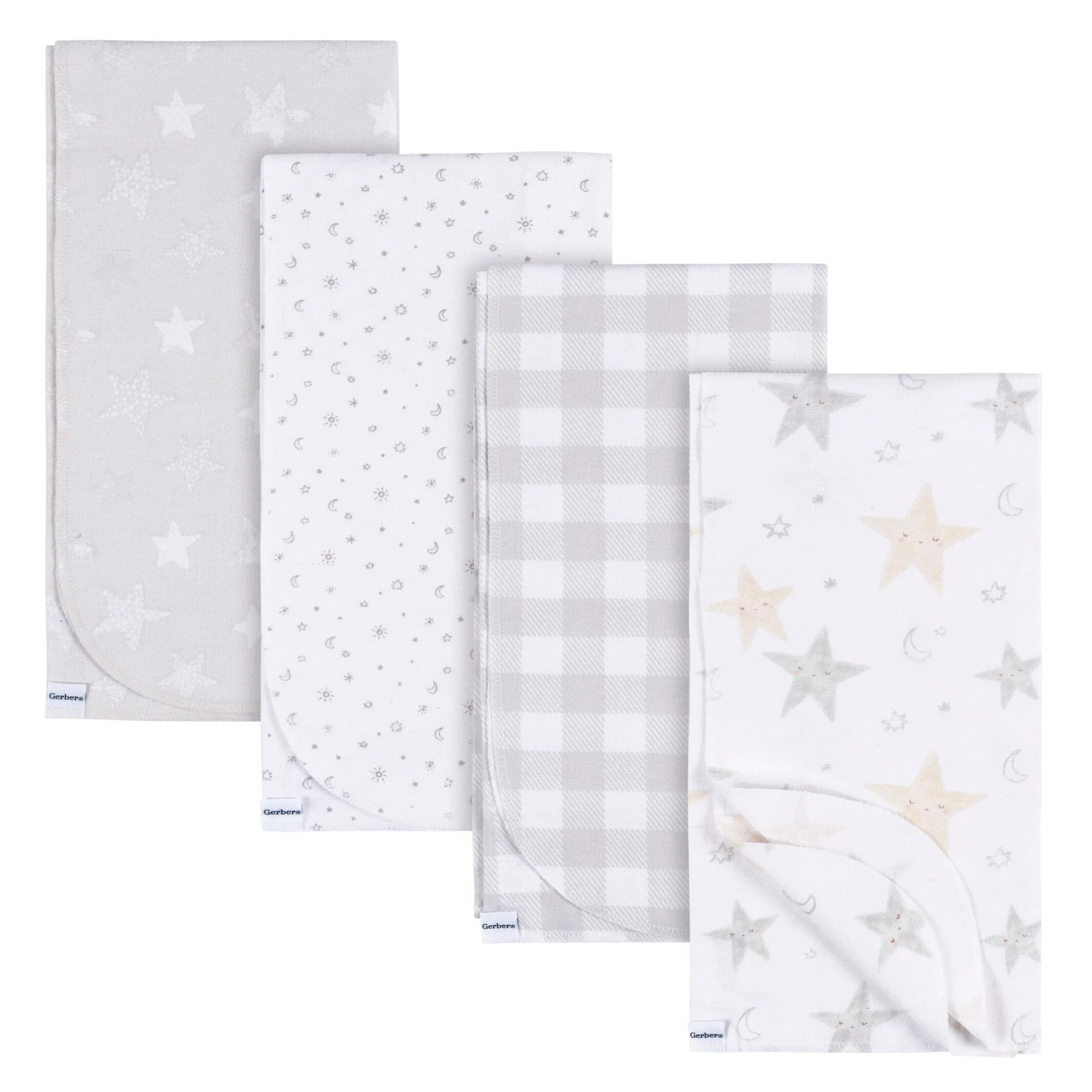 4-Pack Baby Neutral Celestial Flannel Blankets Gerber Childrenswea