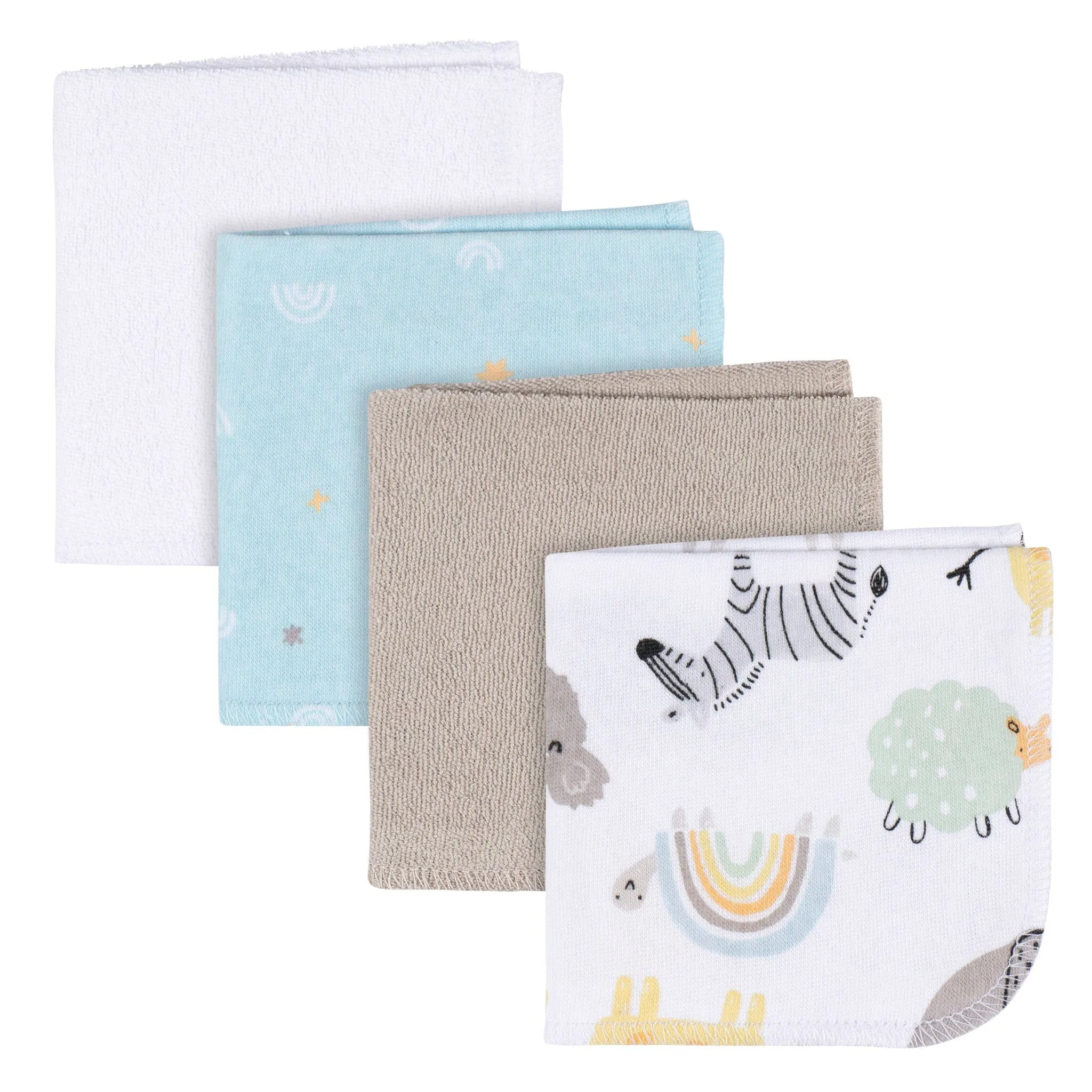 4-Pack Baby Neutral Little Animals Terry Washcloths Gerber Childrenswea