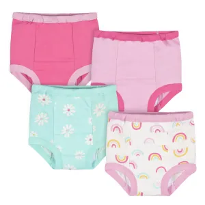 4-Pack Toddler Girls Rainbows & Daisies Training Pants Gerber Childrenswea