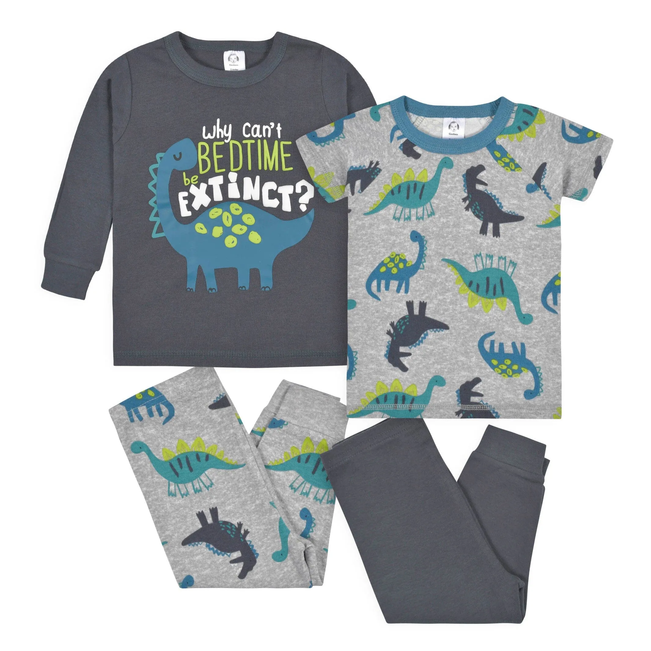 4-Piece Infant & Toddler Boys Big Dino Snug Fit Cotton Pajamas Gerber Childrenswea