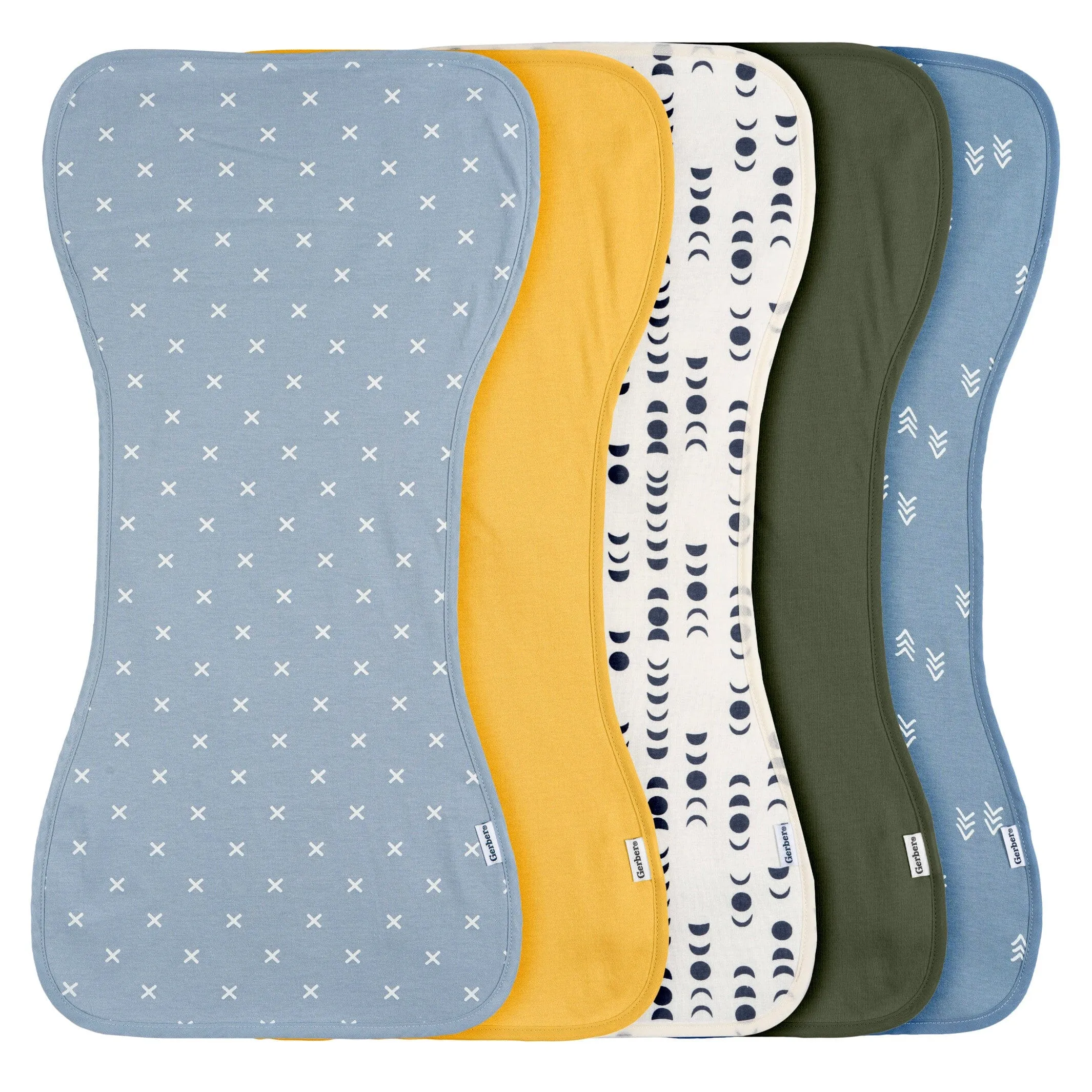 5-Pack Baby Boys Blue Arrows Jersey Burp Cloths Gerber Childrenswea