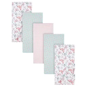 5-Pack Baby Girls Butterfly Flannel Receiving Blankets Gerber Childrenswea