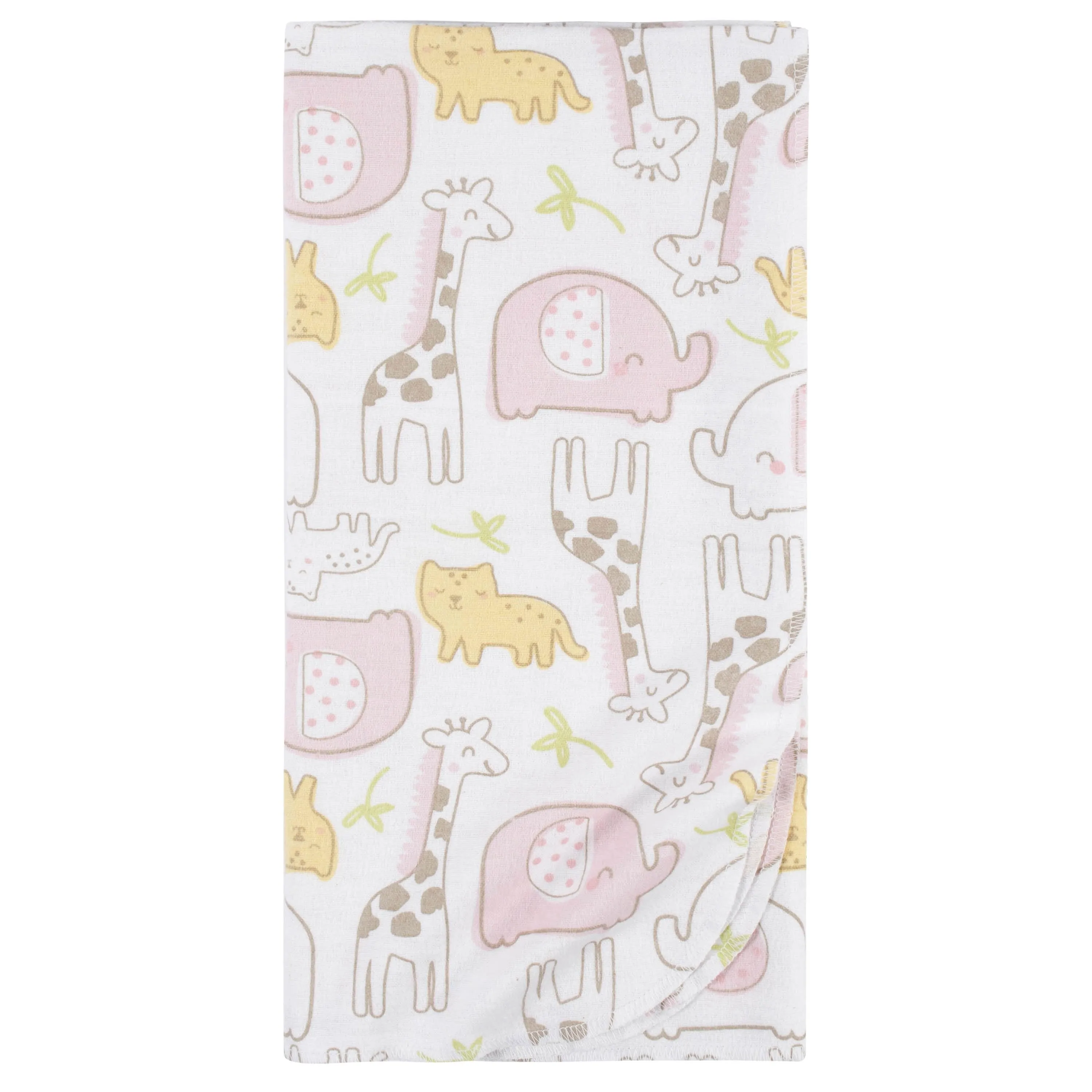 5-Pack Baby Girls Pink Safari Flannel Receiving Blankets Gerber Childrenswea