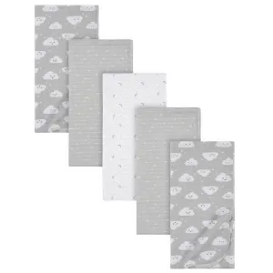 5-Pack Baby Neutral Clouds Flannel Receiving Blankets Gerber Childrenswea
