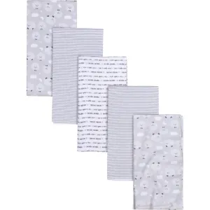 5-Pack Baby Neutral Sheep Flannel Receiving Blankets Gerber Childrenswea
