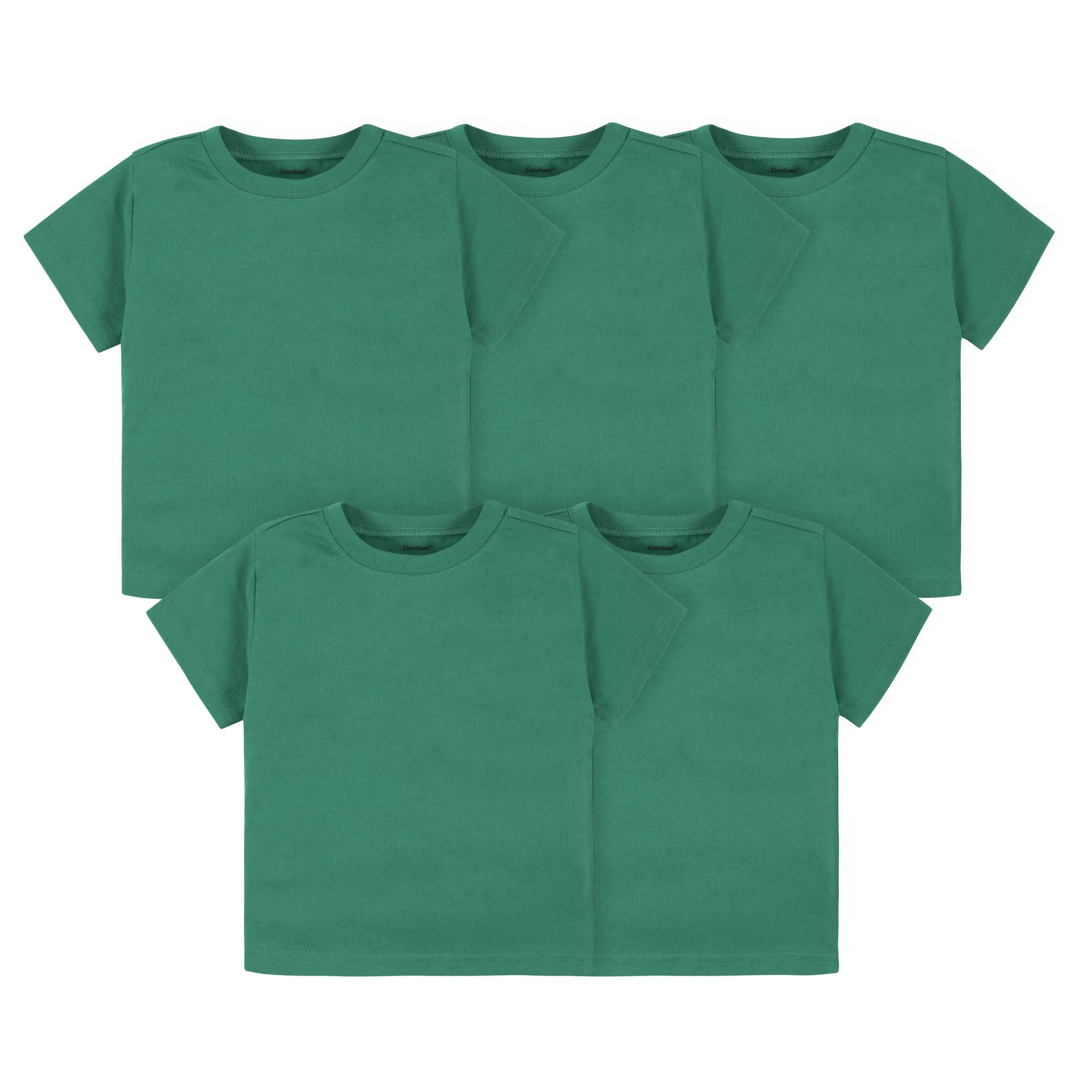 5-Pack Infant & Toddler Kelly Green Premium Short Sleeve Tees Gerber Childrenswea