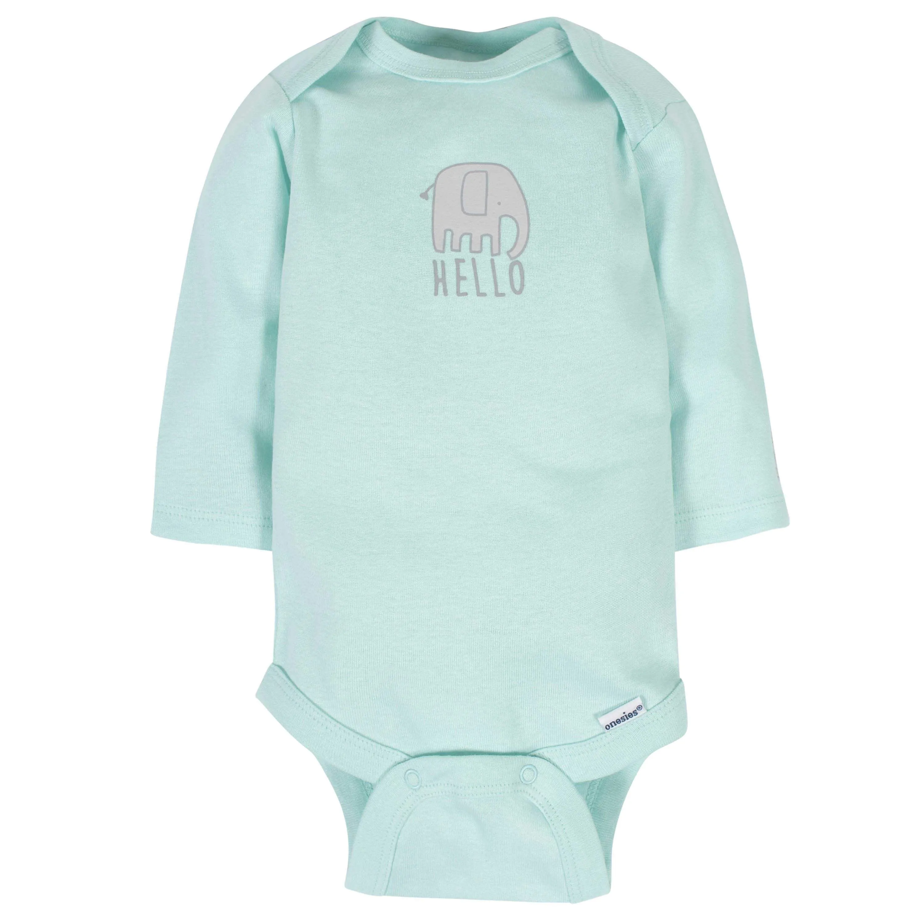 6-Pack Baby Neutral Animals Long Sleeve Onesies Bodysuits Gerber Childrenswea