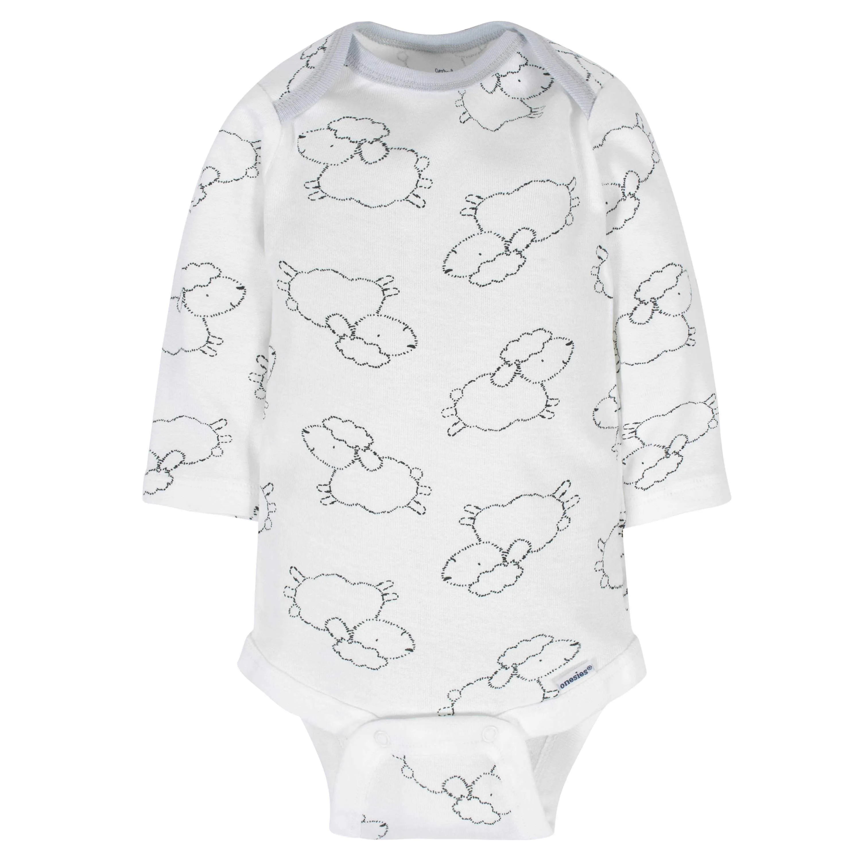 6-Pack Baby Neutral Sheep Long Sleeve Onesies Bodysuits Gerber Childrenswea