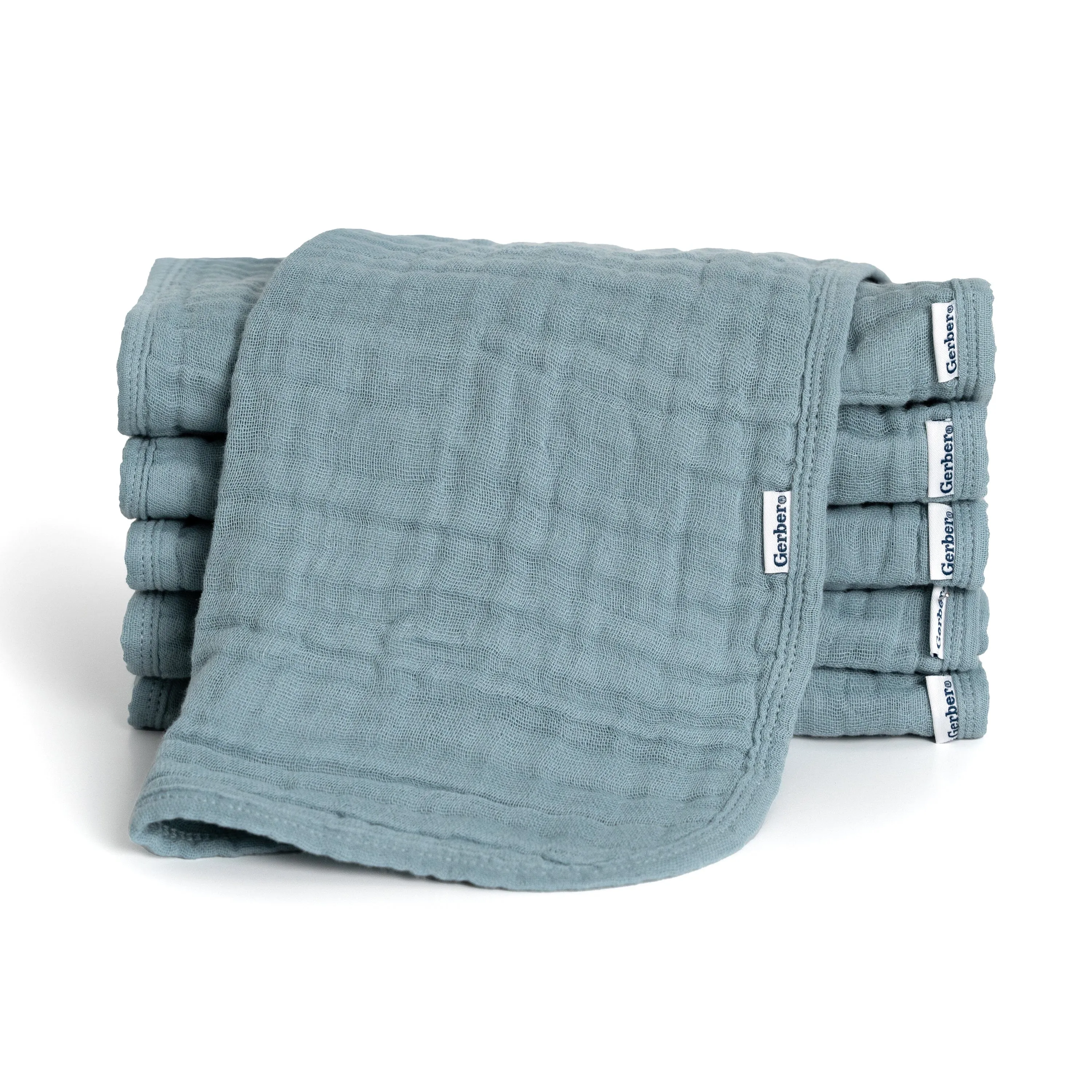 6-Pack Baby Neutral Teal Muslin Burp Cloths Gerber Childrenswea