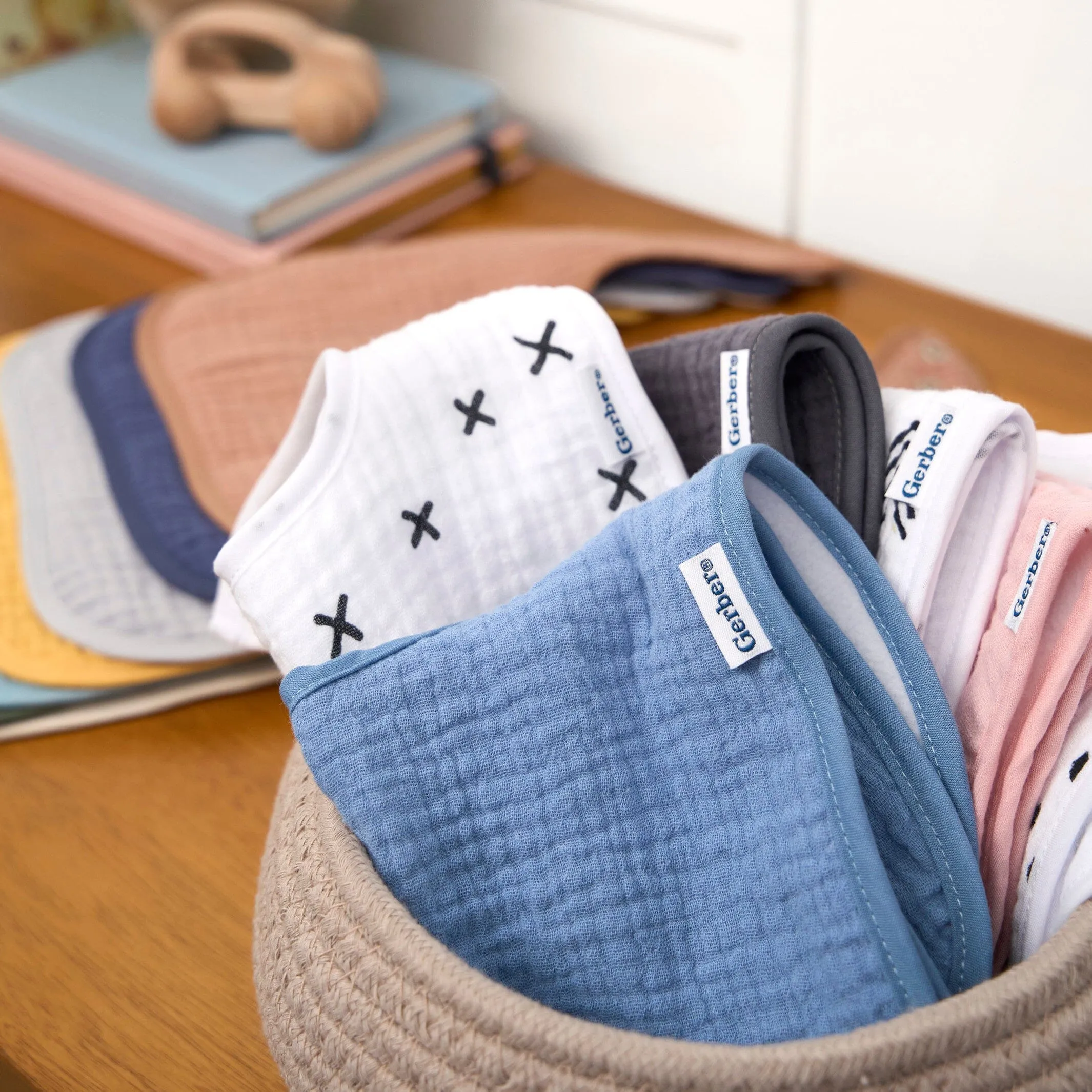8-Pack Baby Boys Multi-color Muslin Drooling Bibs Gerber Childrenswea