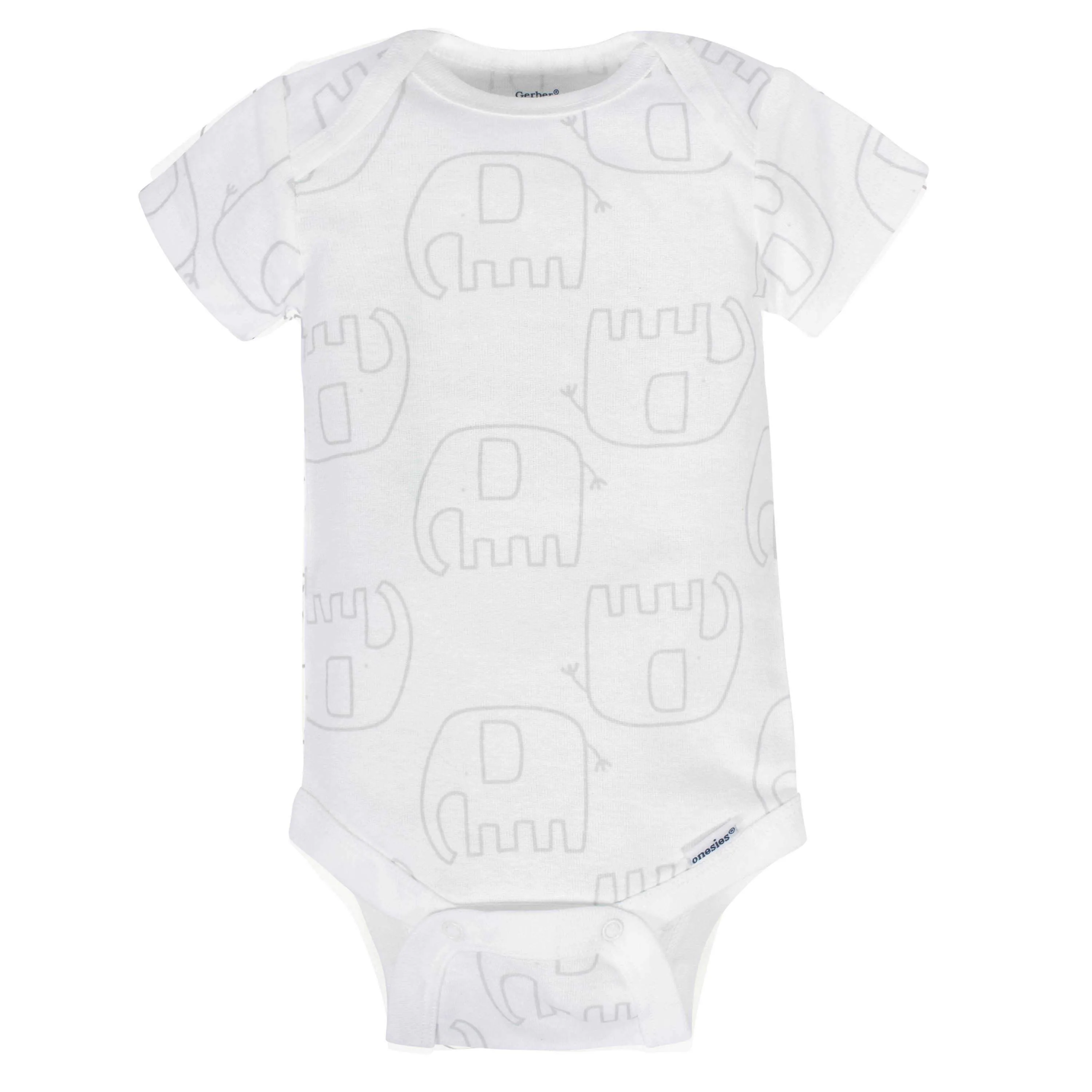 8-pack Baby Neutral Animals Short Sleeve Onesies Bodysuits Gerber Childrenswea