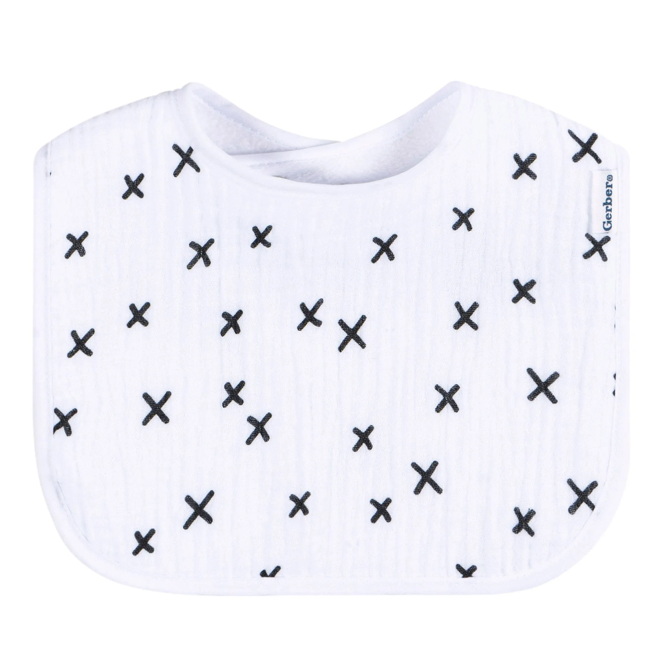 8-Pack Baby Neutral Black & White Muslin Drooling  Bibs Gerber Childrenswea