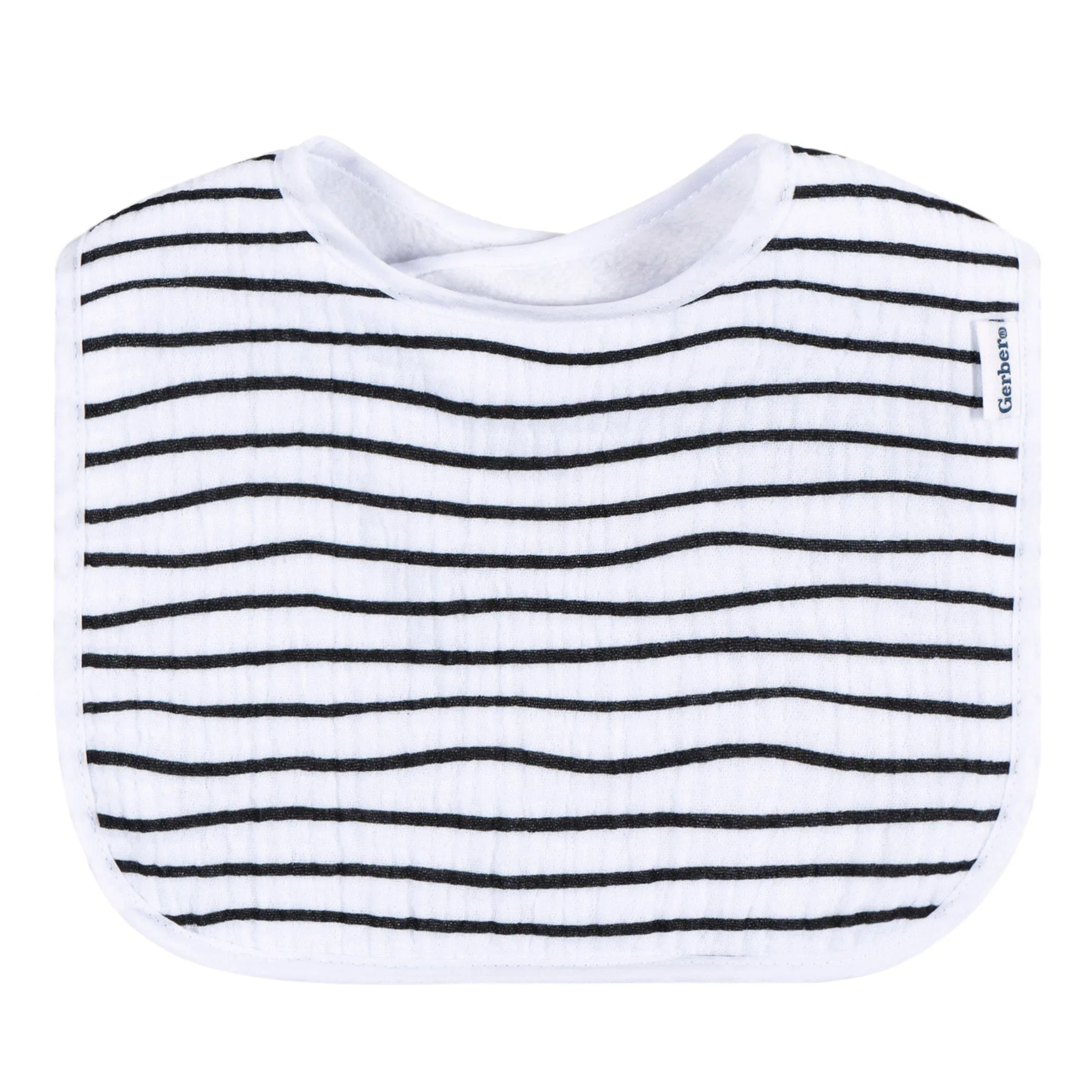 8-Pack Baby Neutral Black & White Muslin Drooling  Bibs Gerber Childrenswea