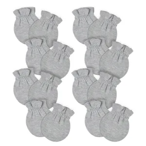 8-Pack Baby Neutral Gray Heather No Scratch Mittens Gerber Childrenswea
