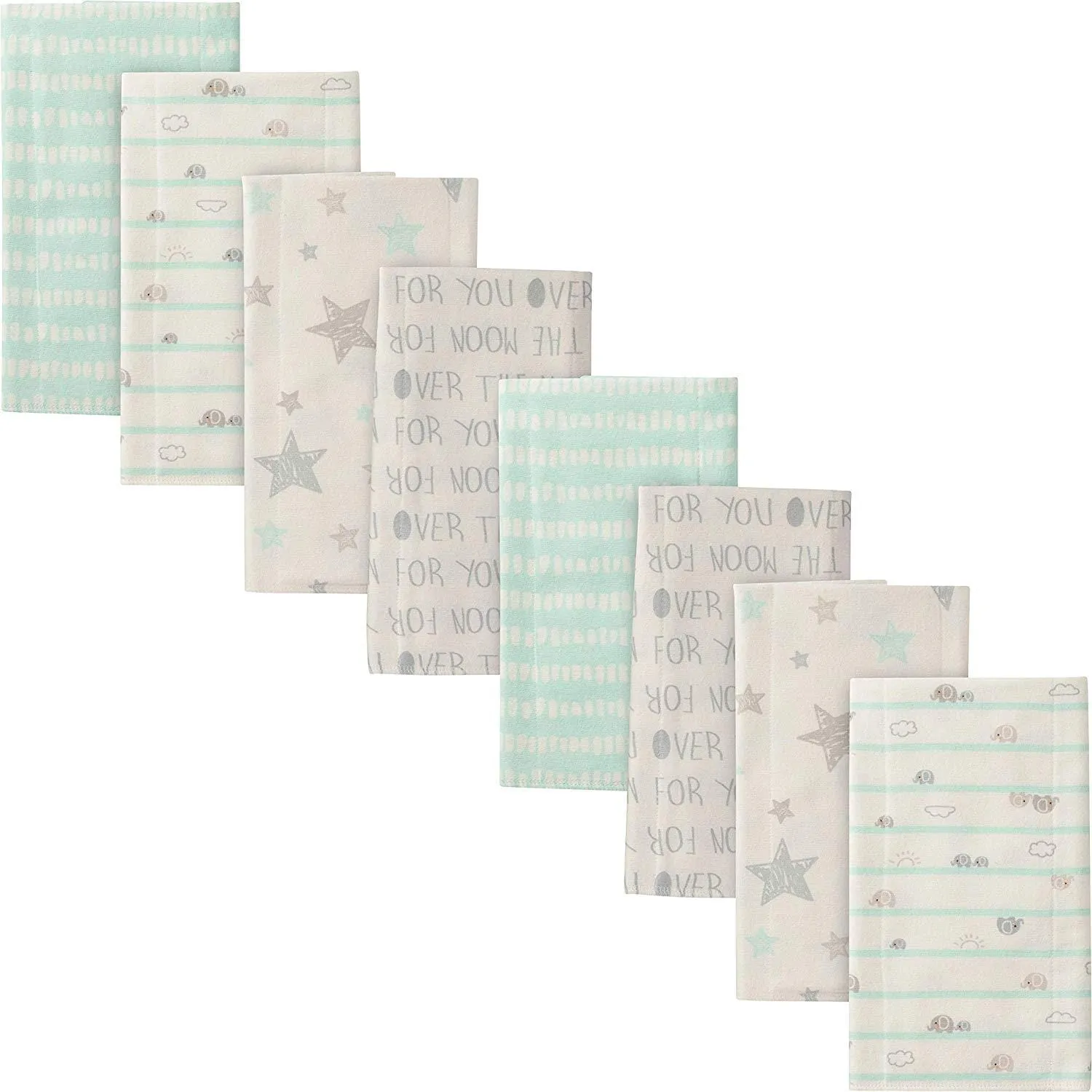 8-Pack Neutral Elephants Flannel Burp Cloths Gerber Childrenswea