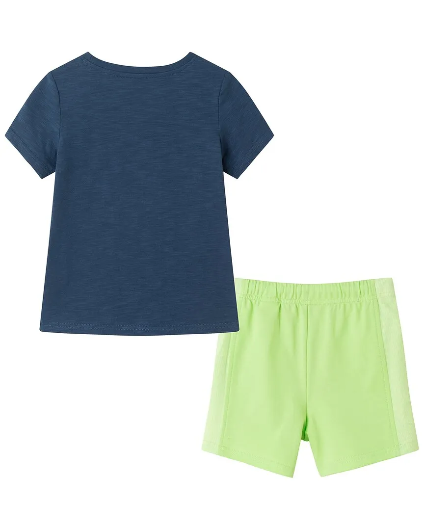 Andy & Evan Slub Croc Applique Graphic T-Shirt & Short Set
