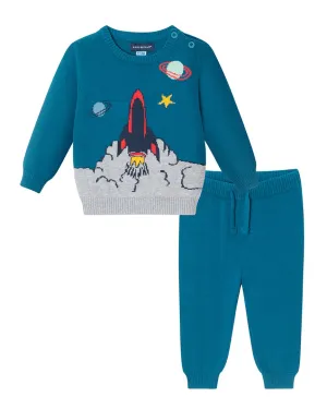 Andy & Evan Space Ship Sweater Set
