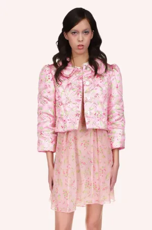 Arcadia Blossom Quilted Satin Bed Jacket Annasui