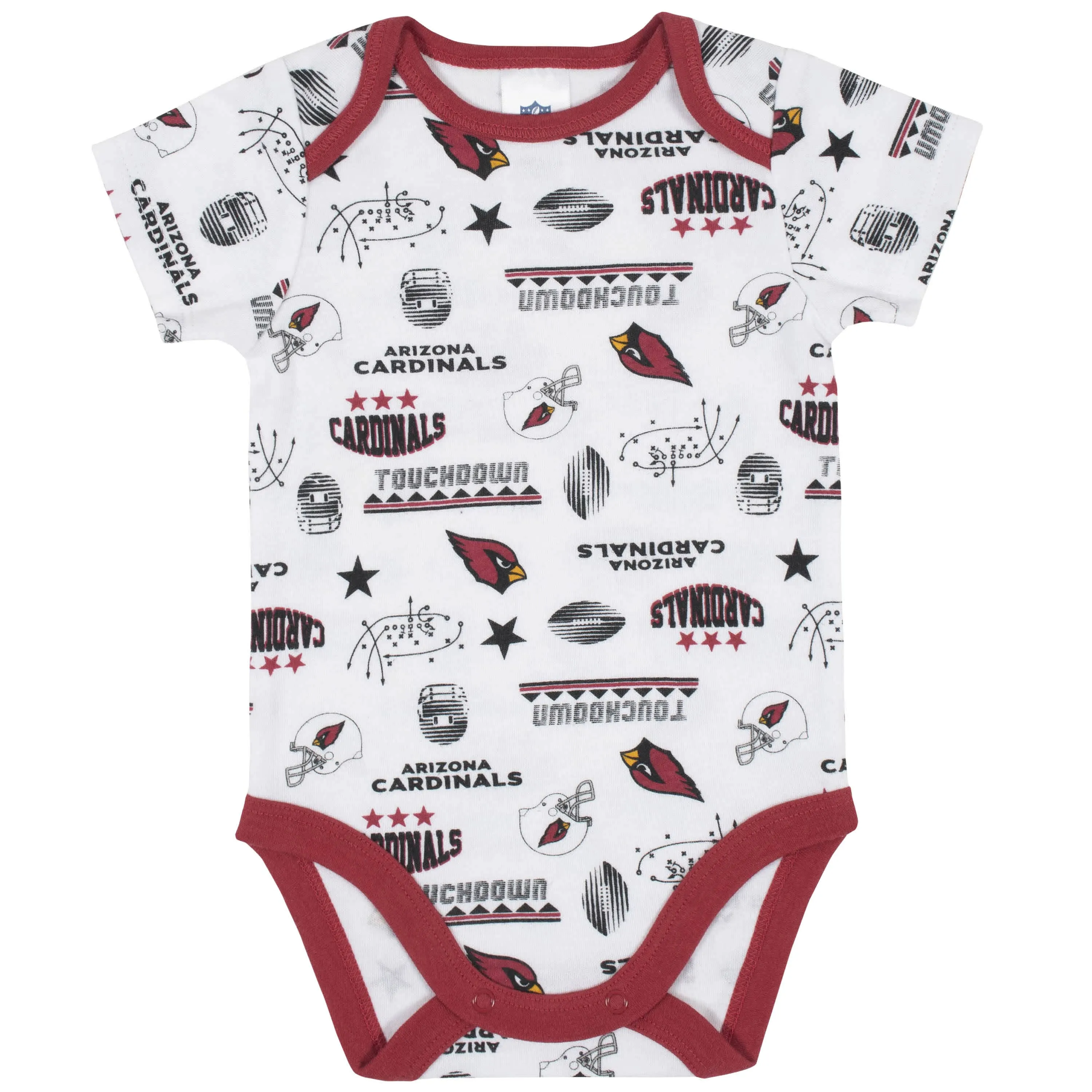 Arizona Cardinals 3-Piece Baby Boys Bodysuit, Bib, and Cap Set Gerber Childrenswea