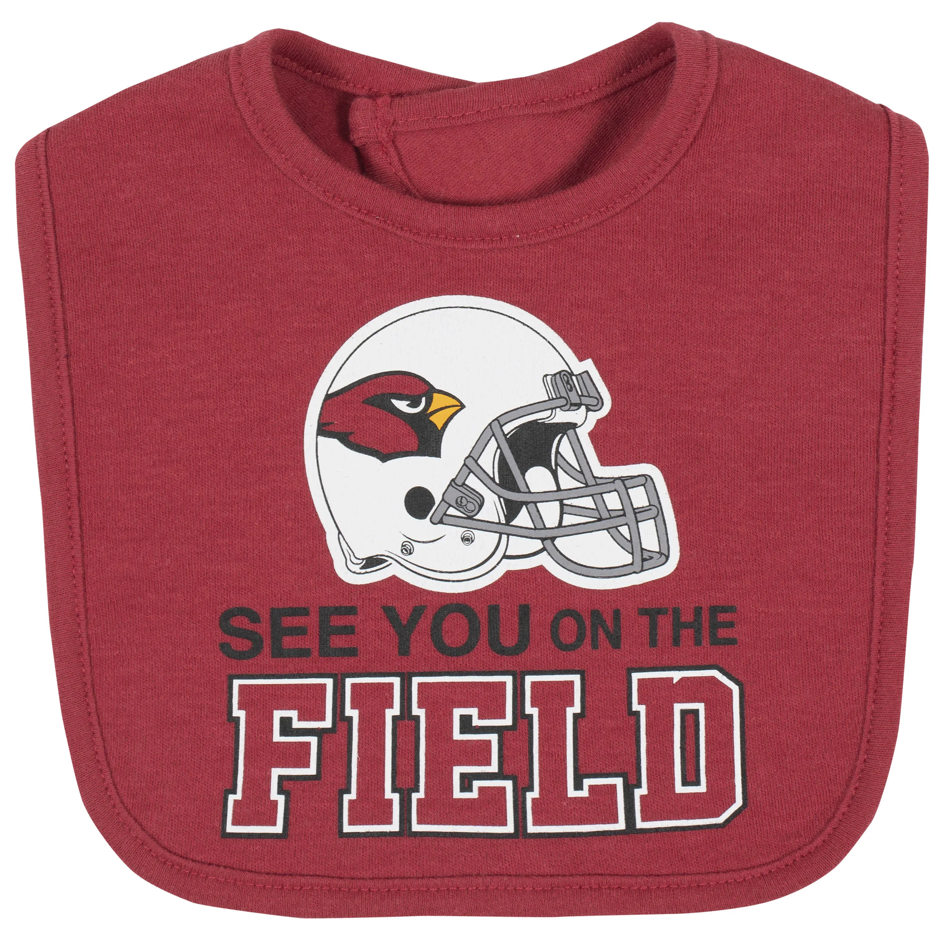 Arizona Cardinals 3-Piece Baby Boys Bodysuit, Bib, and Cap Set Gerber Childrenswea